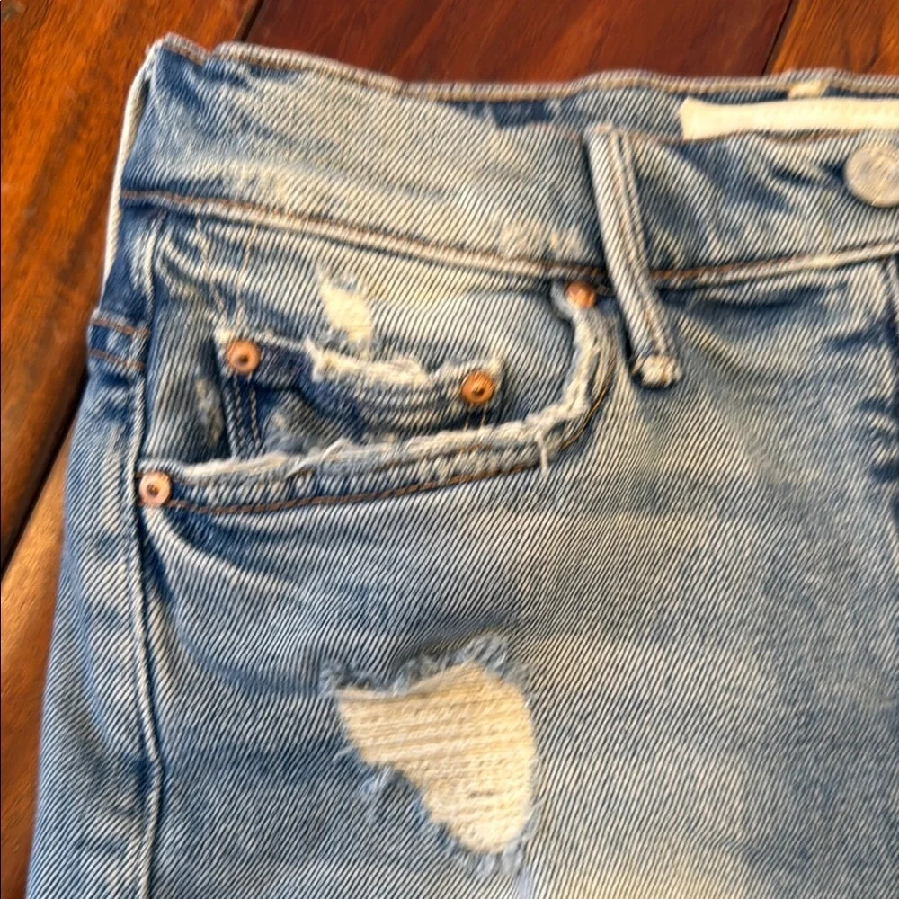 Mother “The Sacré﻿d Slit Mini” Light Blue Denim Skirt | Sz 25–26 - Picture 8 of 10